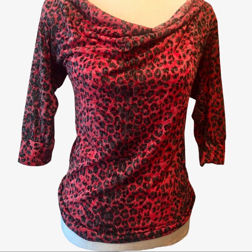 Red Cheetah Print Top